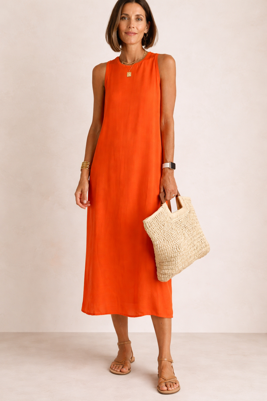 Betsy | Elegant Orange Dress