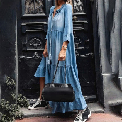 Paula | Denim Maxi Dress