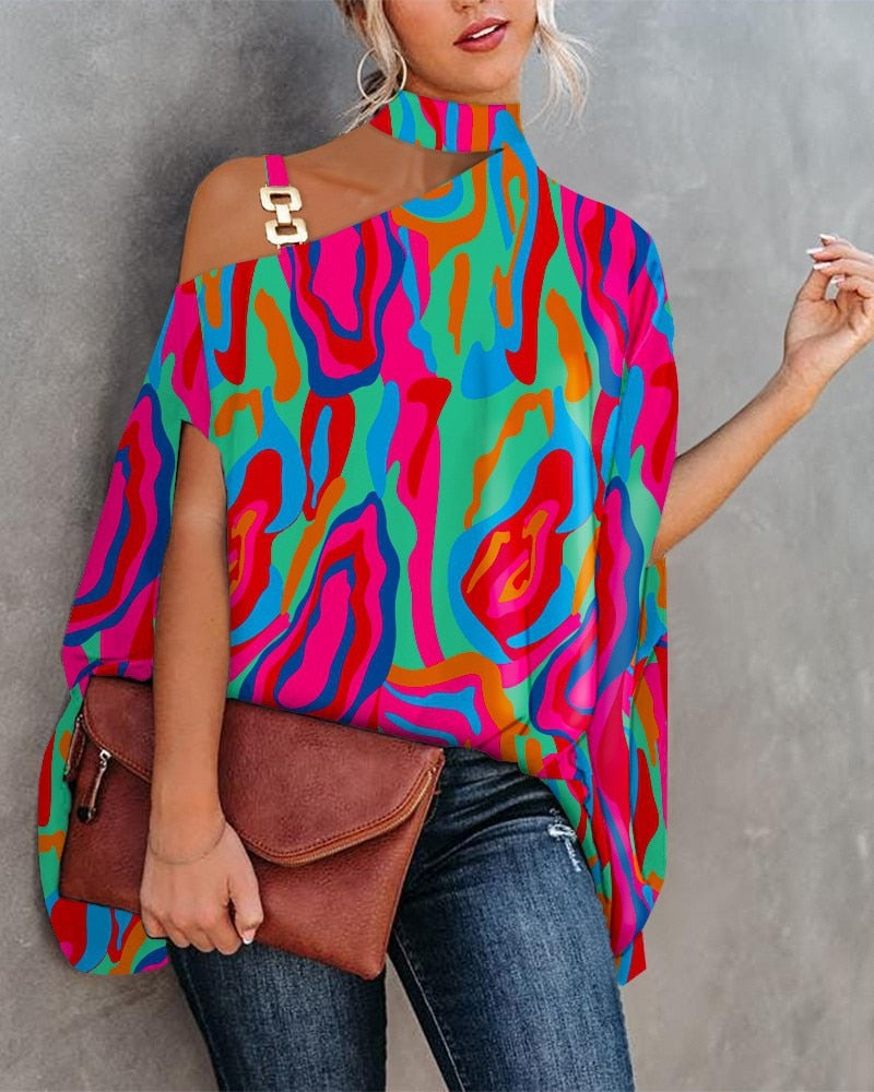 DivaBlouse™ Oversized Halterneck Blouse