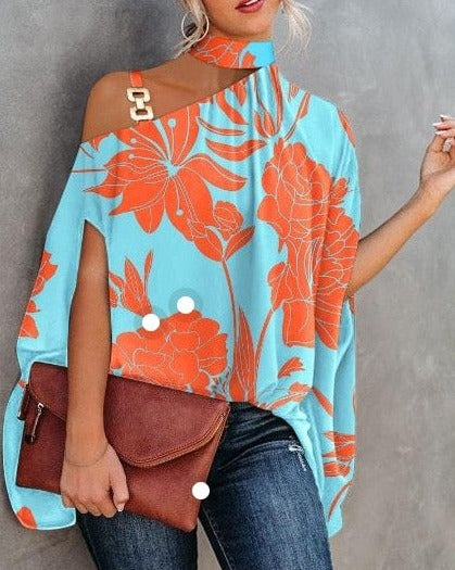 DivaBlouse™ Oversized Halterneck Blouse
