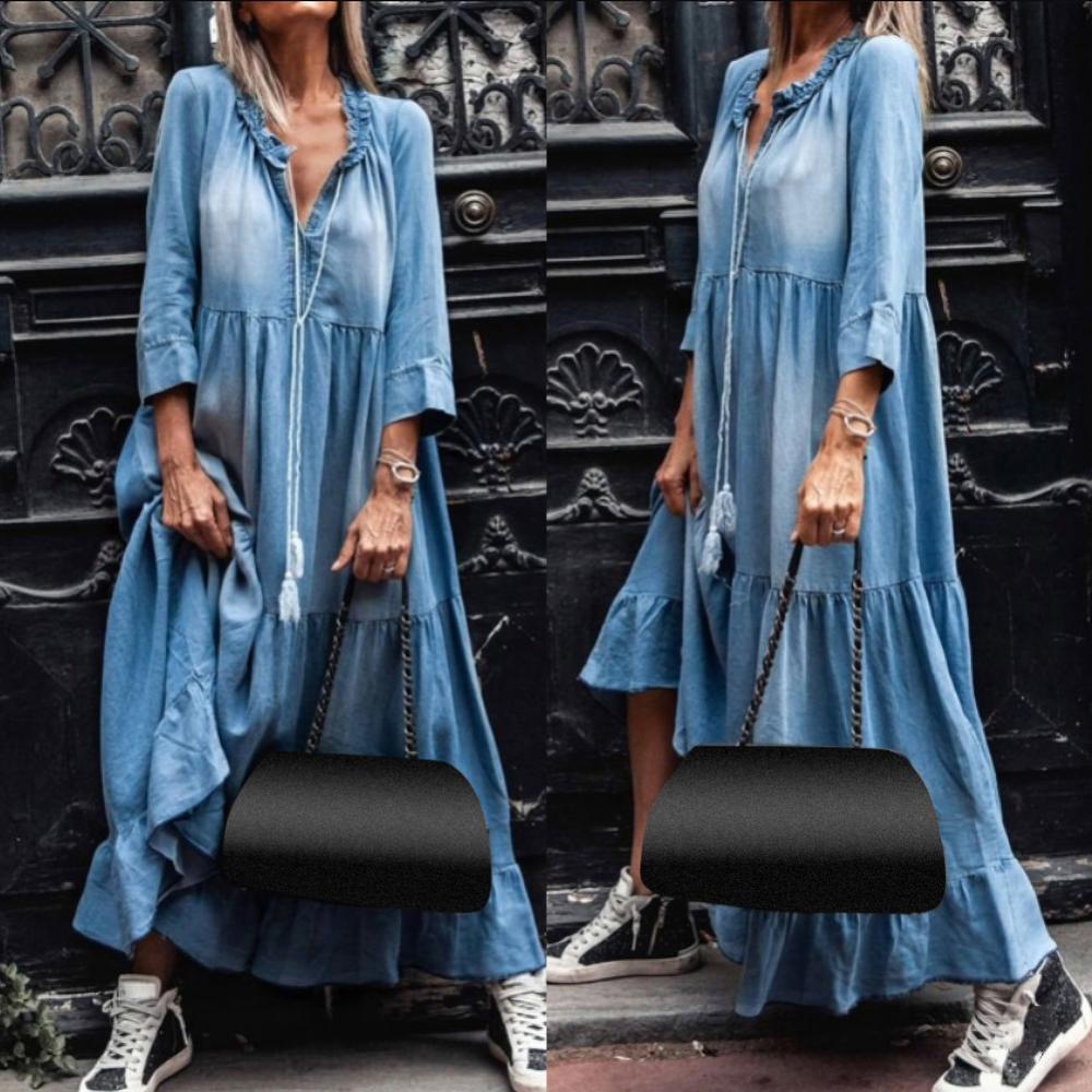 Paula | Denim Maxi Dress