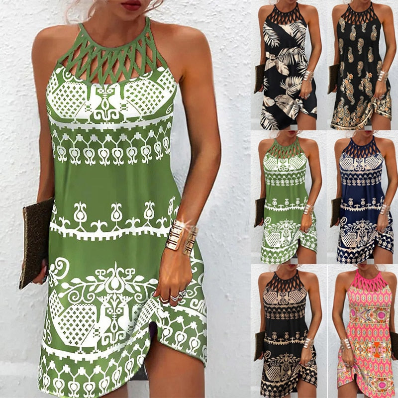 Rakesh™ | Printed dress with holders