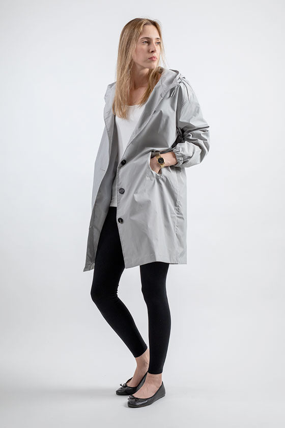 LEAH - ICE GRAY WINDBREAKER