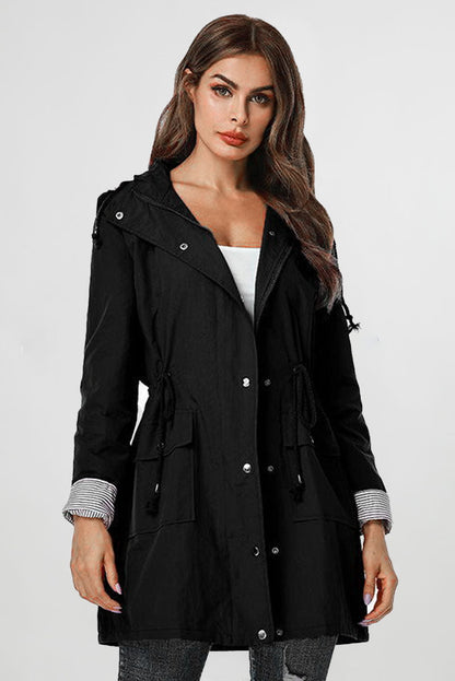 ZOE - STRIPED CARBON BLACK JACKET