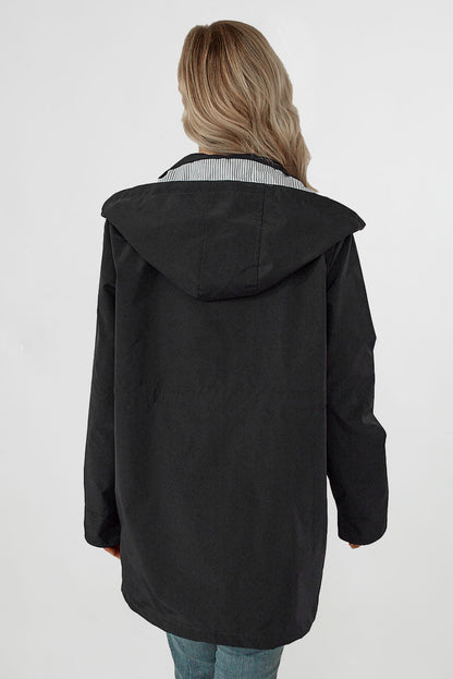 ZOE - STRIPED CARBON BLACK JACKET