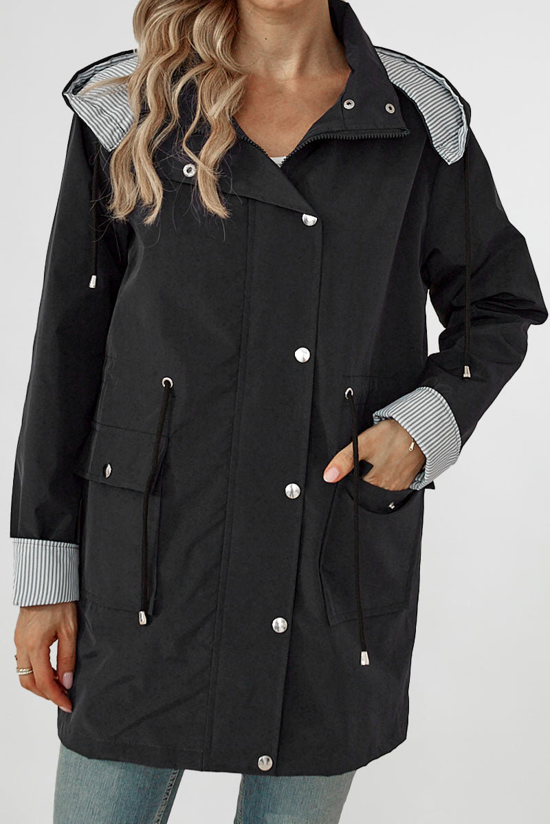 ZOE - STRIPED CARBON BLACK JACKET