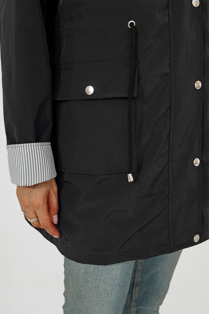 ZOE - STRIPED CARBON BLACK JACKET