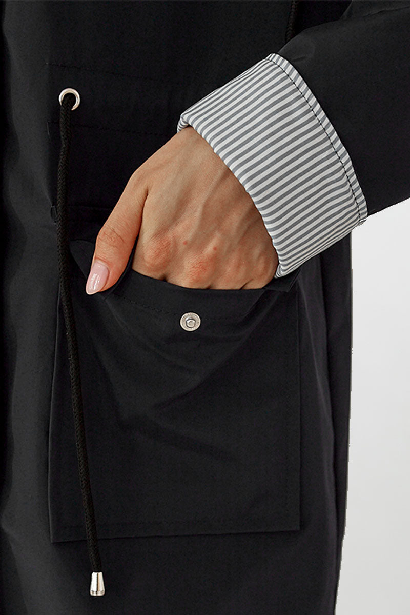ZOE - STRIPED CARBON BLACK JACKET